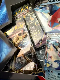 Pokemon Ash-Greninja-EX Box - DAMAGED - Back/Bottom center tear CONTENTS OKAY - Image 5