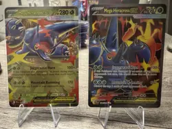 Pokemon TCG: Mega Heracross ex 108/094 Phantasmal Flames and 004/094 EX lot - Image 1