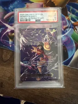 #2 ONE PIECE OP13 CARRYING ON HIS WILL OP09-119 MONKEY D LUFFY PSA 10 SP ALT ART - Image 1