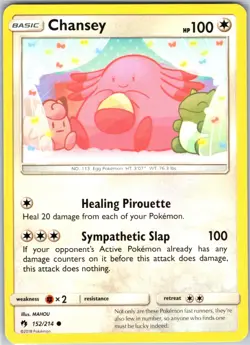 Chansey 152/214 Common Regular Card SM - Lost Thunder Pokemon TCG LP - Image 1