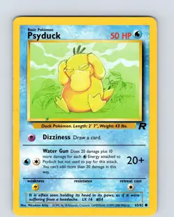 Pokemon TCG Psyduck Team Rocket 65/82 Unlimited Common Card WOTC Played MP - Image 1