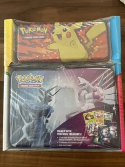 Pokemon Lunch Box and Pencil Case with 3 Holofoil Authentic Pokemon Cards - Image 1