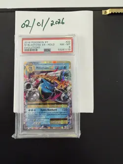 Pokemon TCG Mega M Blastoise EX 2016 XY Evolutions Card 22/108 PSA 8 NM-MT - Image 1