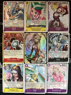 Rare Sexy Anime Waifu Card and 8 One Piece Cards - Image 1