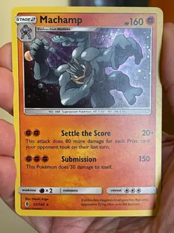 POKEMON MACHAMP 65/145 RARE COSMOS HOLOFOIL GUARDIANS RISING MP CARD - Image 3