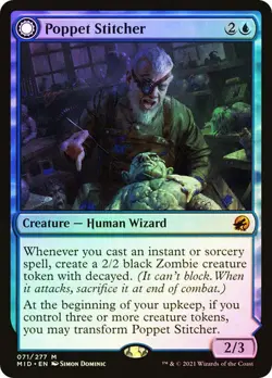 MTG POPPET STITCHER FOIL EXTENDED ART Innistrad: Midnight Hunt NM - Image 1
