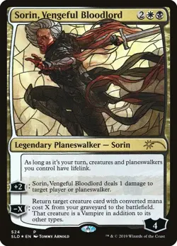 [1x] Sorin, Vengeful Bloodlord - Foil - Stained Glass Near Mint, English Secret - Image 1