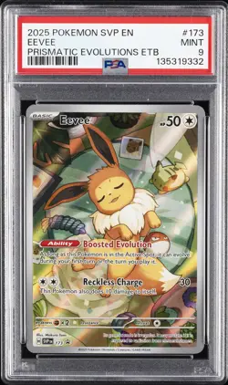 2025 POKEMON SVP EN-SV BLACK STAR PROMO #173 EEVEE PSA 9 - Image 1