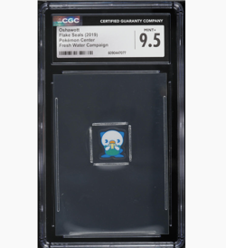 2019 Pokemon Center Flake Seals Fresh Water Campaign Oshawott CGC 9.5 MINT+ - Image 3
