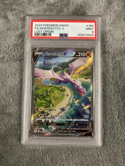 2022 POKEMON SWORD & SHIELD LOST ORIGIN #180 FULL ART/AERODACTYL V PSA 9 - Image 1