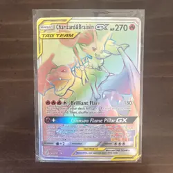 Pokemon Charizard & Braixen GX TAG TEAM Secret Rare Holo Cosmic Eclipse 251/236 - Image 1