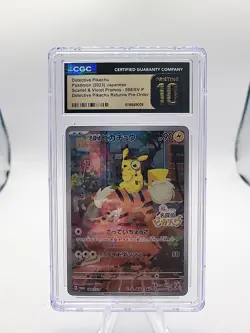 CGC PRISTINE 10 Detective Pikachu STAMPED PROMO 098/SV-P 2023 Pokemon Japan TCG - Image 1