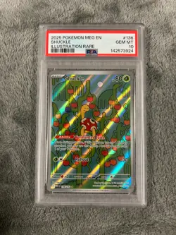 2025 POKEMON MEG EN-MEGA EVOLUTION ILLUSTRATION RARE #136 SHUCKLE PSA 10 - Image 1