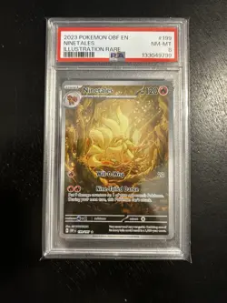 Pokemon TCG Ninetales 199/197 Illustration Rare Holo PSA 8 Obsidian Flames 2023 - Image 1