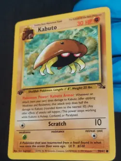Pokemon Kabuto Fossil 1st Edition 50/62 Pokemon Rare 💎 Mint - Image 2