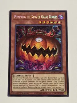 Pumpking the King of Grave Ghosts MZMU-EN001 Secret Rare Yugioh Maze of Muertos - Image 1