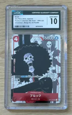 One Piece Brook | OP01-022 | Manga Premium Collection 25th | CGC 10 GEM MINT JP - Image 1