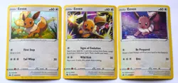 Eevee Holo Foil Pokemon TCG Card 'First Step'-Signs of Evolution'-'Be Prepared' - Image 1