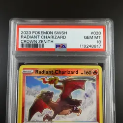 PSA 10 Radiant Charizard 020/159 Pokemon Crown Zenith Holo Graded Card - Image 2