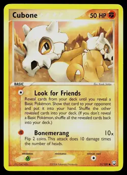 Pokemon Card - Cubone Team Rocket Returns 51/109 Common - Image 1