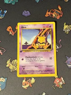 Pokemon Cards Abra 43/102 Base Set FIRST EDITION GERMAN WOTC - (NM-) - Image 1