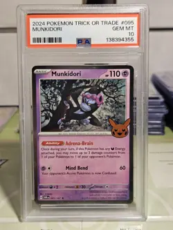 PSA 10 Gem Mint Munkidori Graded Pokemon Card #095 Trick or Trade 2024 - Image 1