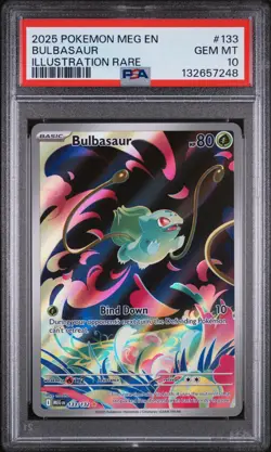Pokemon Bulbasaur Holo Card 133/132 Me01: Mega Evolution Psa 10 - Image 1