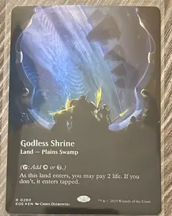 MtG EOE Godless Shrine #280 Borderless FOIL - Image 1