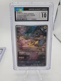 Pokemon Card 151 Pikachu AR 173/165 Japanese Art Rare CGC 10 Gem Mint - Image 1