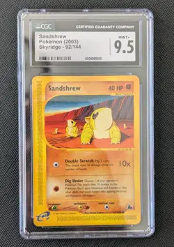 2003 Pokemon Skyridge Sandshrew 92/144 CGC 9.5 Mint+ WOTC e-Reader - Image 1