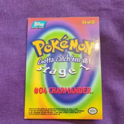 1998 Black Label Topps Pokemon The First Movie Charmander E4 of 12 Lightly play - Image 2