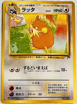 Vintage Pokemon 1999 Japanese SOUTHERN ISLANDS Card PROMO - RATICATE #020 - NM - Image 1