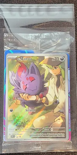 SEALED Pokemon N's Zorua SVP 189 Journey Together ETB Full Art Black Star Promo - Image 4