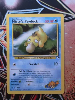Pokemon TCG Misty’s Psyduck W Stamp Promo - Gym Heroes - Vintage WOTC 2000 - Image 1