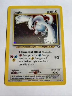Pokemon TCG Lugia Neo Genesis 9/111 Unlimited Edition Holo Rare - Image 1