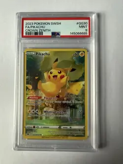 Pokemon TCG Crown Zenith Galarian Gallery Pikachu Card GG30/GG70 PSA 9 Mint - Image 1