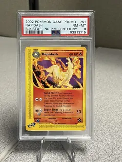 2002 Pokemon Promo Rapidash No PM Center NY #51 PSA 8 - Image 1