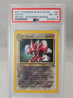 2001 - POKEMON - SCIZOR - BLACK STAR PROMO - #33 - PSA 6 - POKEMON LEAGUE - Image 2