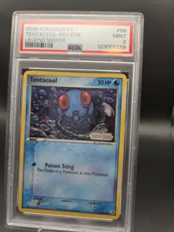 2006 Pokemon Tentacool Rev Foil EX Legend Maker PSA 9 - Image 3