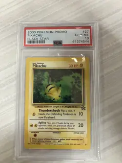 Pokemon Pikachu 2000 Black Star Promo #27 PSA 10 - Image 1