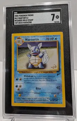 2000 Pokemon Promo Top Deck Magazine Wizards WOTC Gold Stamp Wartortle #63 SGC 7 - Image 1