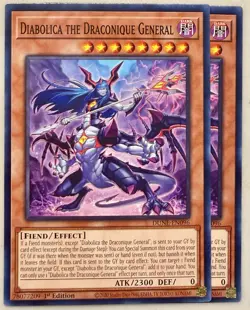 Yugioh! 2x Diabolica the Draconique General DUNE-EN096 Common 1st Ed NM - Image 1