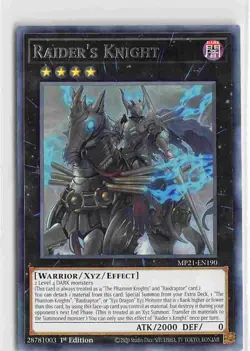 2021 Tin of Ancient Battles Rare MP21-EN190 Raider's Knight - Image 1