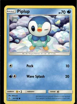 Pokemon Piplup 032/156 Ultra Prism Non Holo Common 5 Card Lot - Image 1