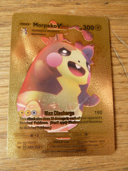 Morpeko Vmax Gold Foil 300 HP Custom Fan Art Pokemon Cosplay Card 080/202 - Image 1