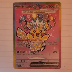 Pokemon TCG Pikachu ex Tera Holo EX Basic Card 277/217 English 2024 Set - Image 2