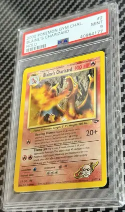 2000 Pokemon Unlimited Gym Challenge #2 Blaine’s Charizard Holo PSA 9 Card MINT! - Image 3
