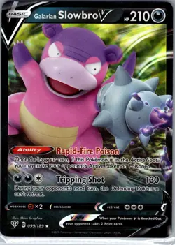 Galarian Slowbro V 099/189 SWSH03: Darkness Ablaze - Pokemon Card - NM - Image 1