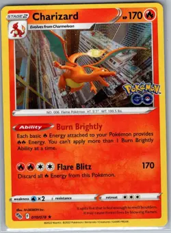 Charizard 010/078 Holo Pokemon GO - Pokemon Card - NM - Image 1