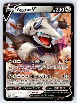 Aggron V 096/172 2022 Brilliant Stars Pokemon Card TCG Full Art Nintendo - Nm - Image 1